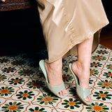 Millie Slip On Heels (Light Green)
