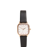 Ainsley Rose Gold Leather Strap Watch (Black)