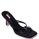 Fallen for Barbie Heart Embellishment Heels (Black)