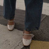 Gina Round Toe Mary Jane Ballerina & Flats (Beige)