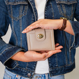 Lizzy Turn-Lock Top Zip Mini Wallet (Smoke)
