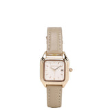 Kaytie Rose Gold Leather Analog Watches (Beige)