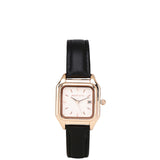 Kaytie Rose Gold Leather Analog Watches (Black)