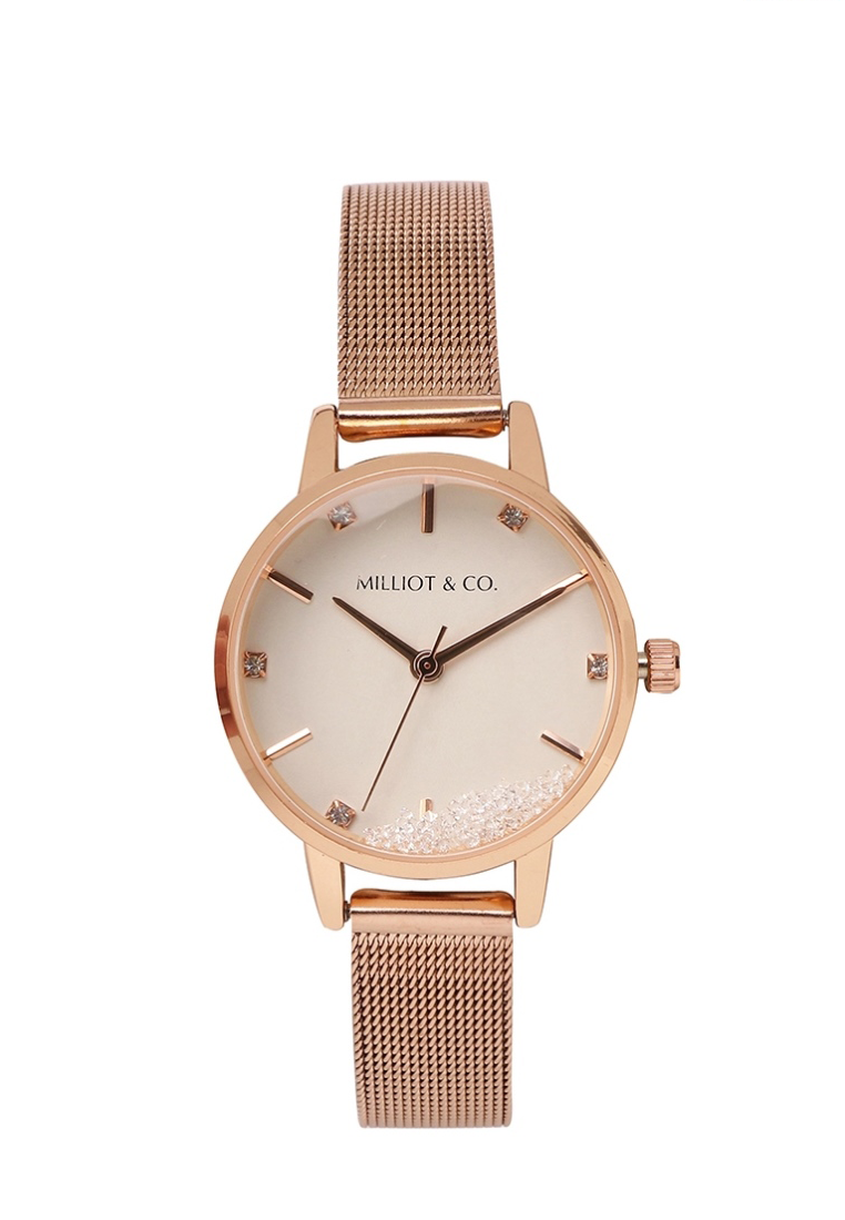 Milliotandco Milliot Co Sandals Harper Rose Gold Mesh Strap Watch