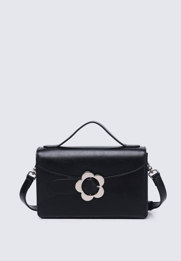I Feel Bloom Belted Top Handle Bag (Black)