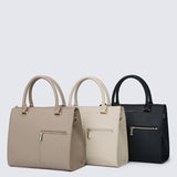 Ceci Double Top Handle Bag (Khaki)
