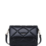 Moon Like U Quilted Flap Crossbody (Black)