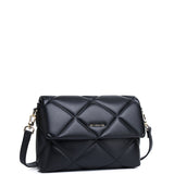 Moon Like U Quilted Flap Crossbody (Black)