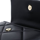 Moon Like U Quilted Flap Crossbody (Black)