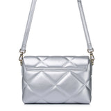 Moon Like U Quilted Flap Crossbody (Silver)
