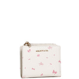 Tie A Ribbon Top Zip Mini Wallet (Beige)