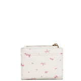 Tie A Ribbon Top Zip Mini Wallet (Beige)