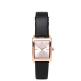 Sima Rose Gold Leather Analog Watches (Black)