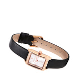 Sima Rose Gold Leather Analog Watches (Black)