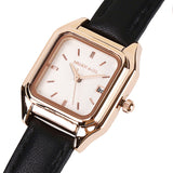 Kaytie Rose Gold Leather Analog Watches (Black)