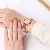 Adelie Rose Gold Stainless steel Analog Watches (Salmon)