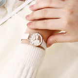 Claire Rose Gold Leather Analog Watch (Almond)