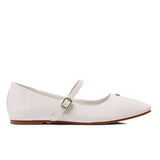 Gina Round Toe Mary Jane Ballerina & Flats (Beige)