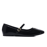 Gina Round Toe Mary Jane Ballerina & Flats (Black)