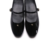Gina Round Toe Mary Jane Ballerina & Flats (Black)