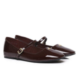 Gina Round Toe Mary Jane Ballerina & Flats (Espresso)