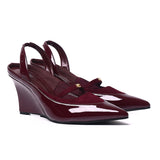 Kennedy Patent Slingback Wedges (Maroon)