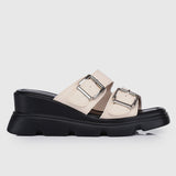 Marina Flatform Sandals (Beige)