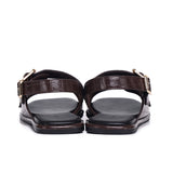 Avery Double Strap Slingback Sandals (Brown)