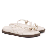 Lydia Strappy Toe Ring Sandals (White)