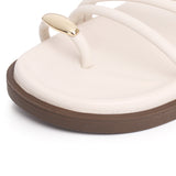 Lydia Strappy Toe Ring Sandals (White)