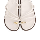 Lydia Strappy Toe Ring Sandals (White)