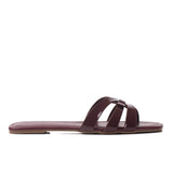 Patent Suvi Open Toe Sandals (Maroon)