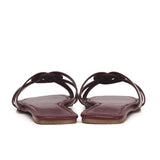 Patent Suvi Open Toe Sandals (Maroon)