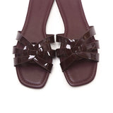 Patent Suvi Open Toe Sandals (Maroon)