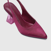Lumi Slingback Transparent Heels (Red Violet)