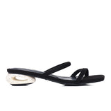 Sherry Strappy Oval Heels (Black)