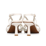 Aaliyah Patent Strappy Heels (White)
