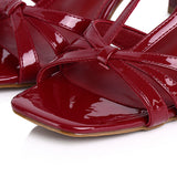 Aaliyah Patent Strappy Heels (Red)