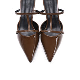 Allison Pointed Toe Kitten Heels (Brown)