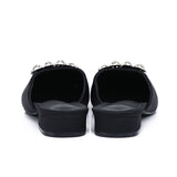 Doretta Embellishment Slip Ons Heels (Black)