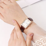 Sophia Rose Gold Leather Analogue Watch (Brown)