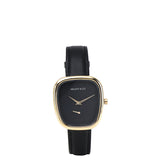 Nova Gold Leather Analog Watch (Black)