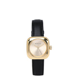 Riley Gold Leather Analog Watch (Black)