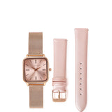 Roux Watch With 2 Straps Metal Analog (Rose Gold/Pink)