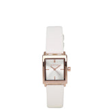 Sima Rose Gold Leather Analog Watch (White)