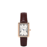 Sophia Rose Gold Leather Analogue Watch (Brown)