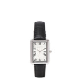 Sophia Silver Leather Analogue Watch (Black)