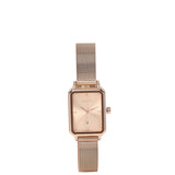 Zara Rose Gold Mesh Analogue Watch (Salmon)
