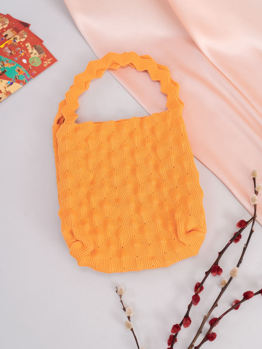 Amory Pleating Small Tote (Orange)