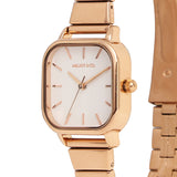 Ainsley Rose Gold Mesh Strap Watch (Salmon)